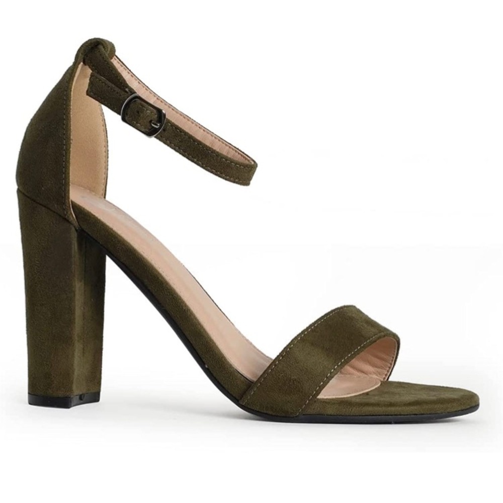 Olive green high heels